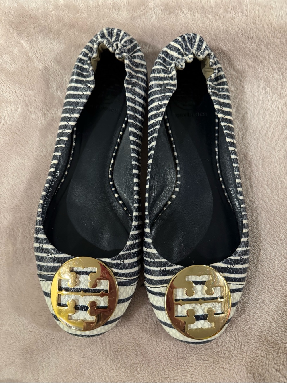 TORY BURCH Serena 2 Reva Striped Ballet Flat